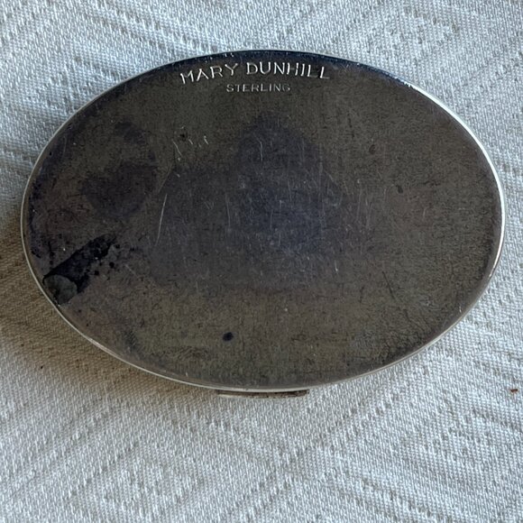 Mary Dunhill vintage compact sterling silver powder puff mirror - Picture 7 of 9